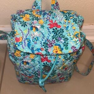 Vera Bradley Disney Little Mermaid Backpack Life is the Bubbles Floral ￼Ditsy